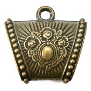 As Low As $2 Large Scarf Antique Bronze Hanger Large Bail Tube Rose Medallion